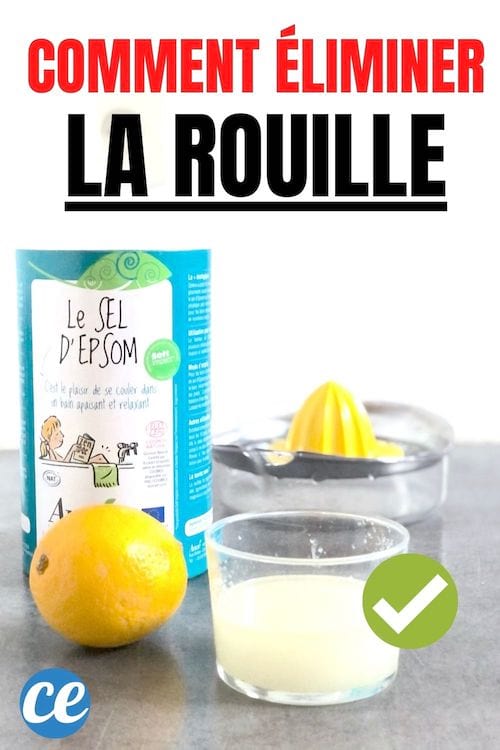 Un produit anti-rouille fait maison fait avec du sel d'Epsom et du citron