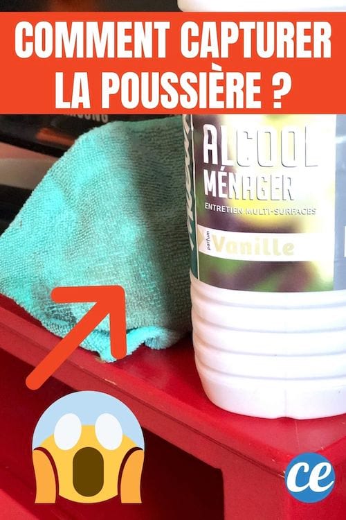un chiffon imbibé d'alcool ménager plein de poussières
