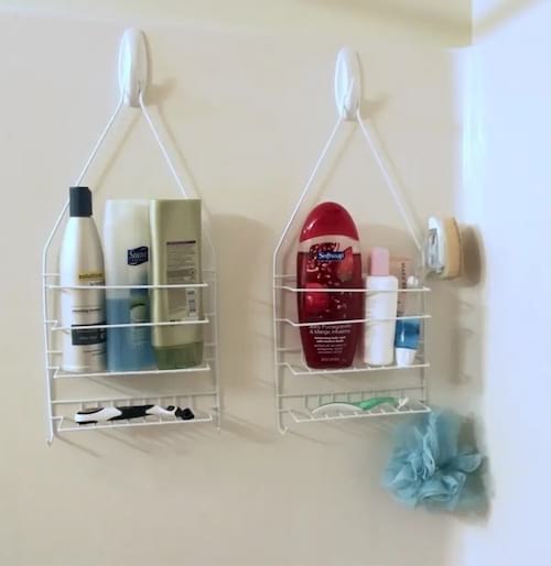 Espace de rangement pour gel douche