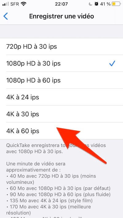 Comment prendre des vidéos en 4K avec l'iPhone