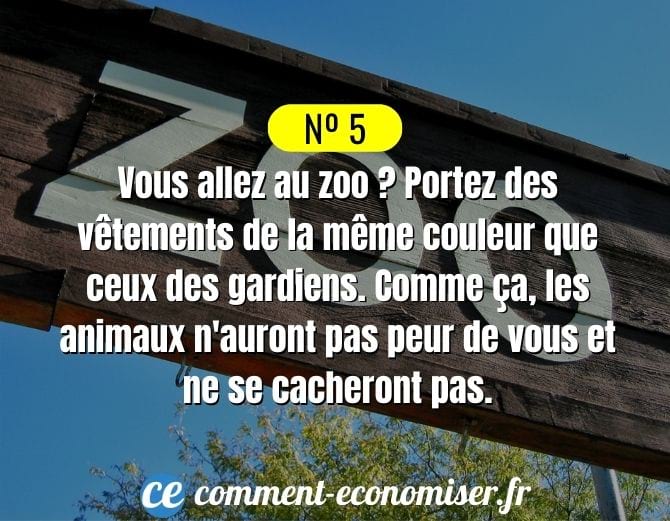 Portez des vêtements de la même couleur que ceux des gardiens de zoo.