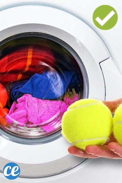 Mettez des balles de tennis dans votre machine pour assouplir le linge.