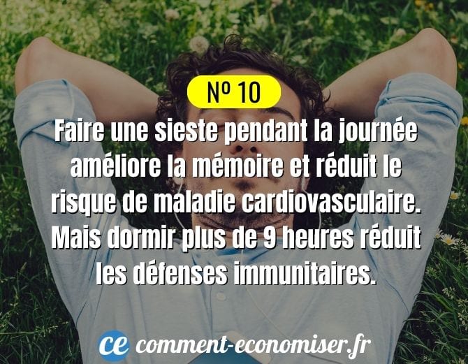 Faire une sieste pendant la journée, c'est bon pour la mémoire et pour la santé.
