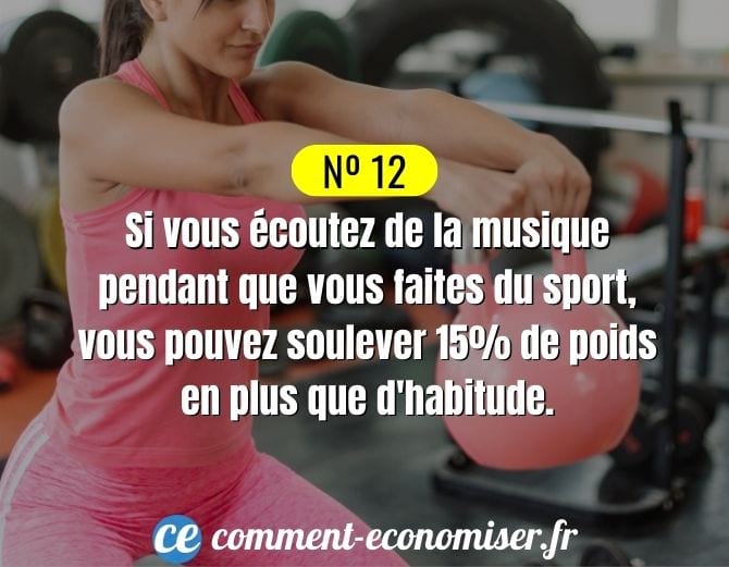Écouter de la musique pendant que vous faites du sport aide à soulever plus de poids.