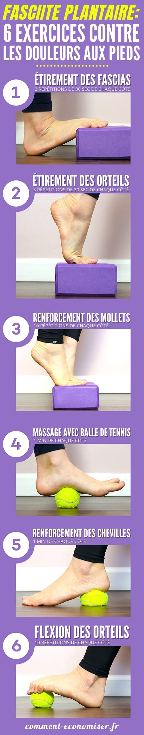 Fasciite plantaire : 6 exercices contre les douleurs aux pieds.
