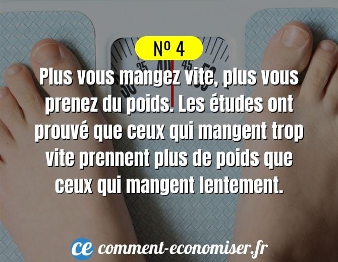 Plus vous mangez vite, plus vous prenez du poids.