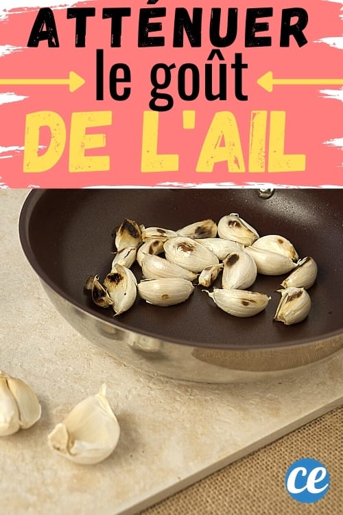 gousse d'ail grillée dans une poêle