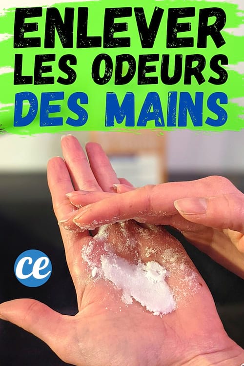 Des mains qui sentent mauvais et qui sont nettoyées avec du bicarbonate