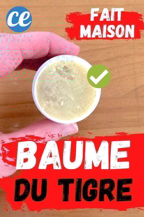 Une main qui tient un pot blanc de baume du tigre fait maison