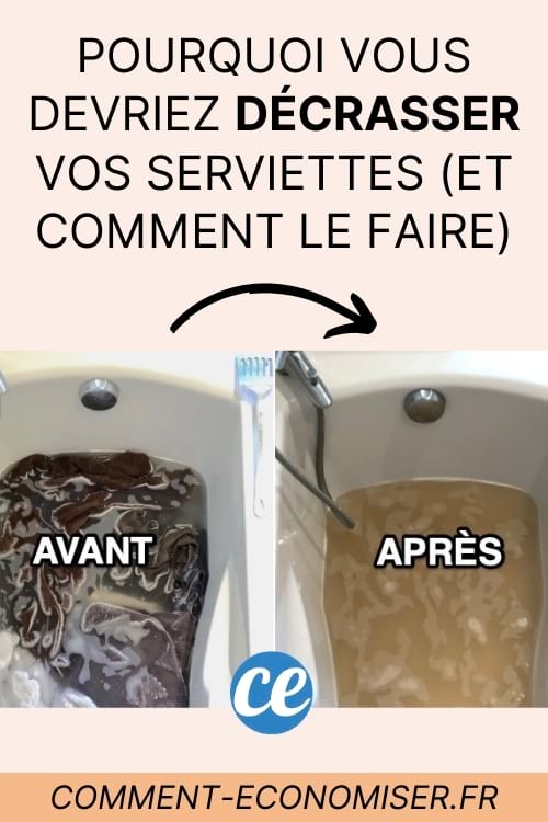 une baignoire plein de serviettes avec des cristaux de soude et une baignoire avec de l'eau sale après