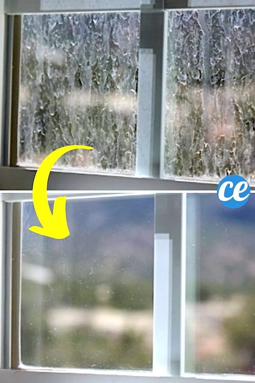 Des vitres très sales et graisseuses avant et impeccables après grâce au savon noir