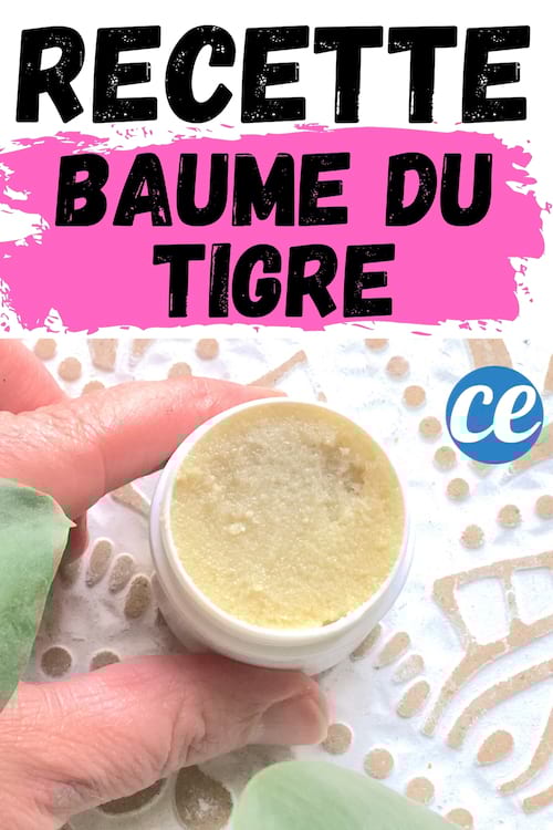 Un petit pot de baume du tigre DIY fait maison avec des ingrédients naturels