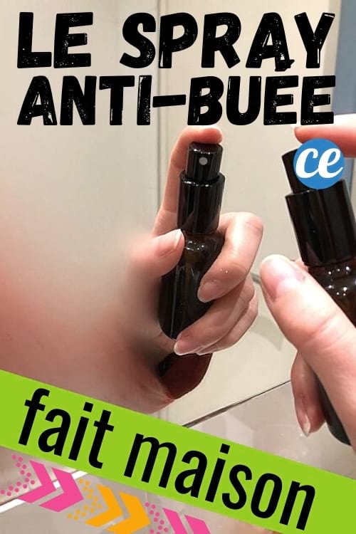 spray anti-buée et miroir avec de la buée