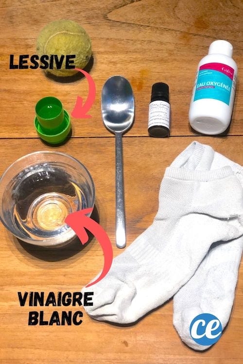 les ingrédients pour faire un produit pour blanchir un oreiller jauni