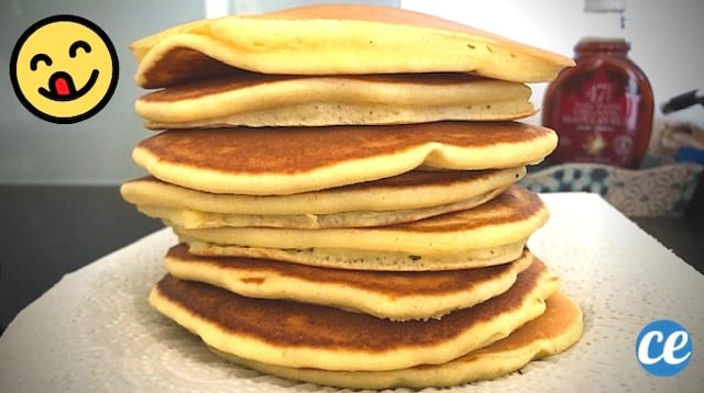 Des pancakes les uns sur les autres bien moelleux fait maison qui tue