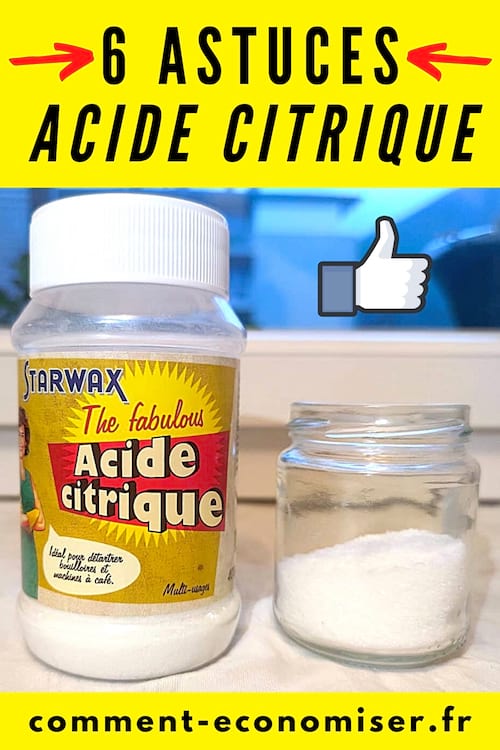 Un flacon d'acide citrique sur la table pour tout nettoyer à la maison
