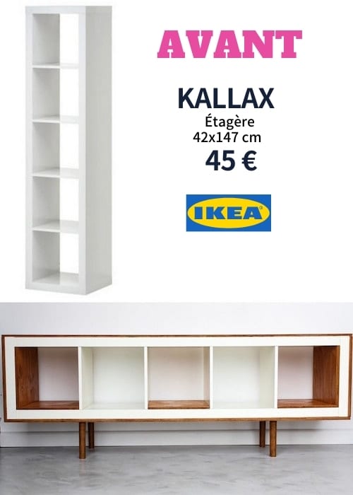 Utilisez une étagère KALLAX de chez IKEA pour faire une enfilade.