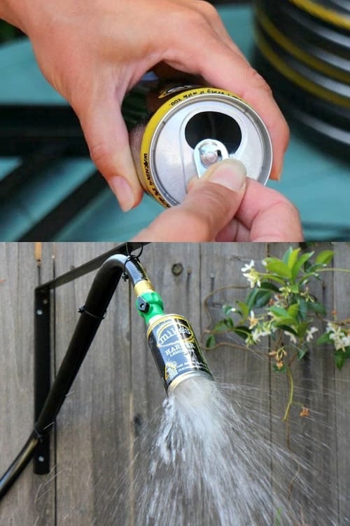 Installations créatives avec une canette pour douche en extérieure