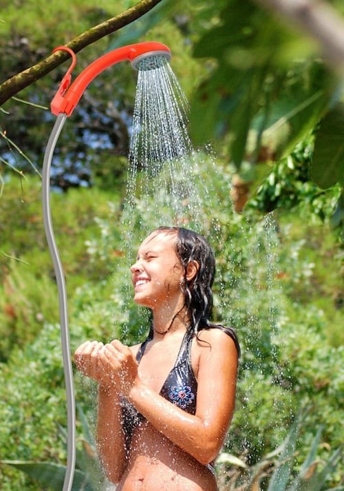 Kit de douche portatif rouge intelligent pour l'extérieur