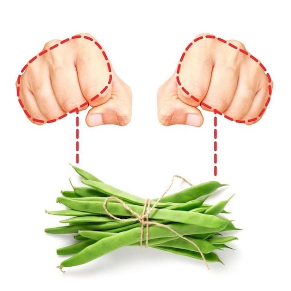 Deux poings serrés correspond à la bonne portion de légumes