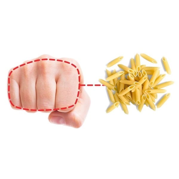 Un poing serré correspond à la bonne portion de pâtes