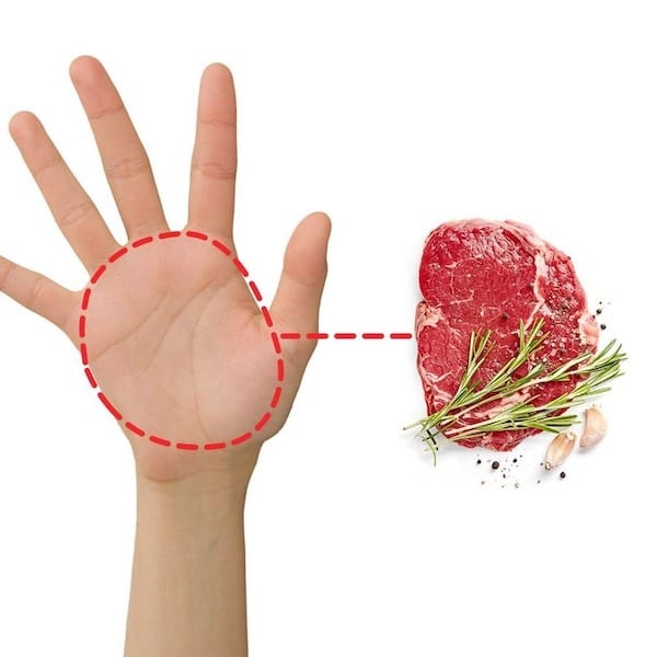 La paume de la main correspond à la bonne portion de viande