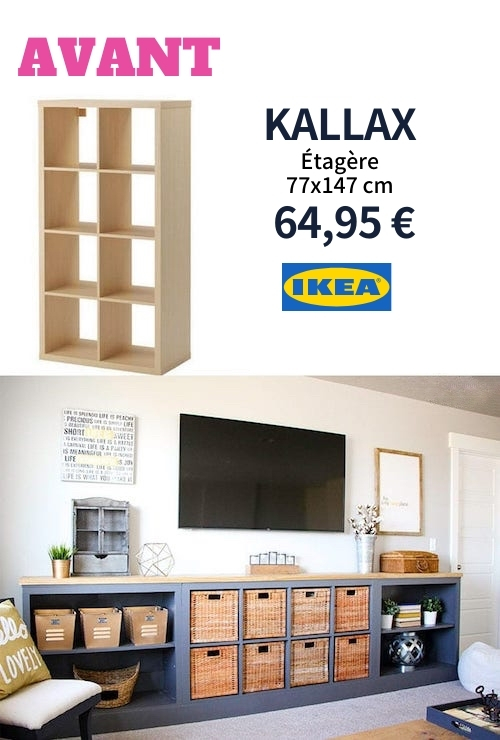 meuble tele ikea kallax