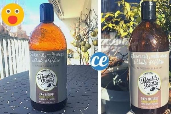 Bouteille de savon noir pour nettoyer toute la maison