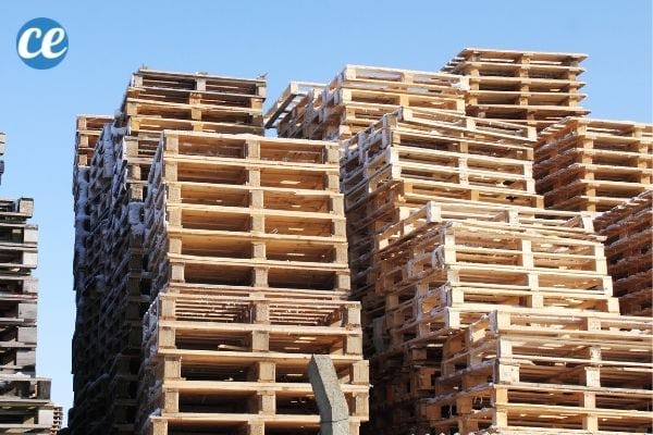 Small companies donate wooden pallets.