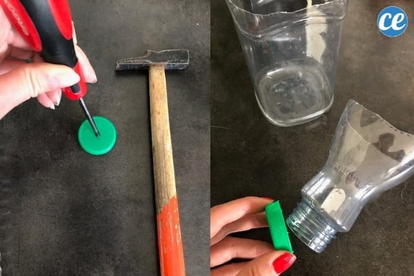 bouchon plastique marteau et tournevis