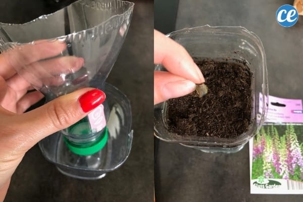 mettre demi bouteille dans l'autre partie