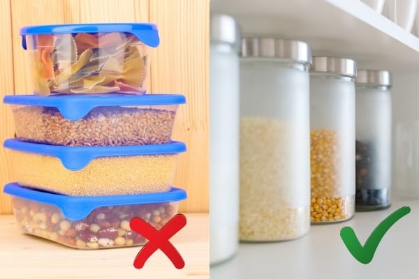 tupperware ou bocal en verre