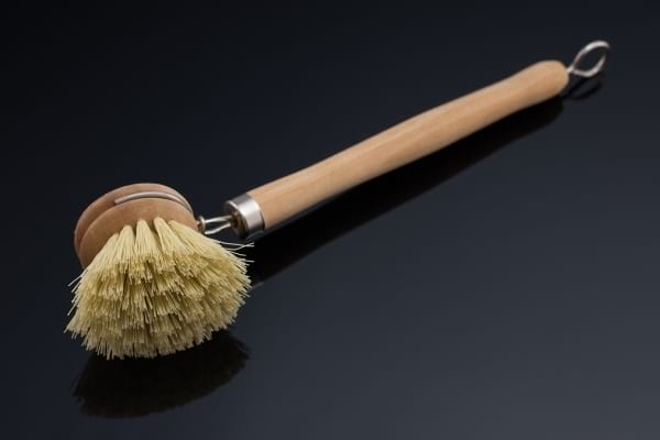dish brush with bamboo handle