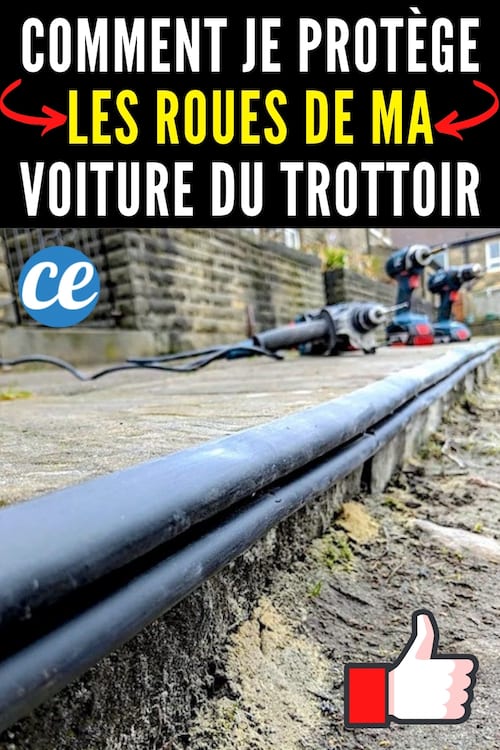 Un caoutchouc sur le trottoir pour prot&eacute;ger les roues de ma voiture en me garant