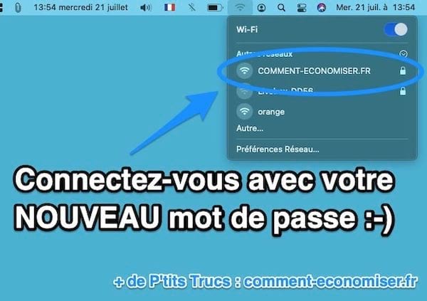 Connectez-vous à votre réseau wifi.