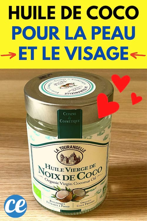 Un flacon d'huile de coco en verre pour en mettre sur le visage