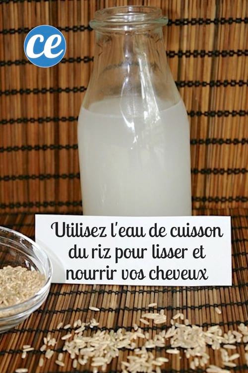 de l'eau de riz pour lisser les cheveux