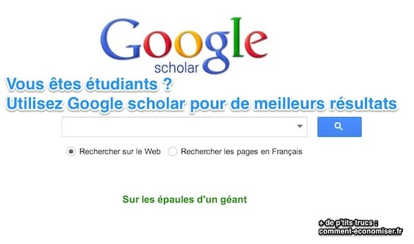 google scholar pour les étudiants
