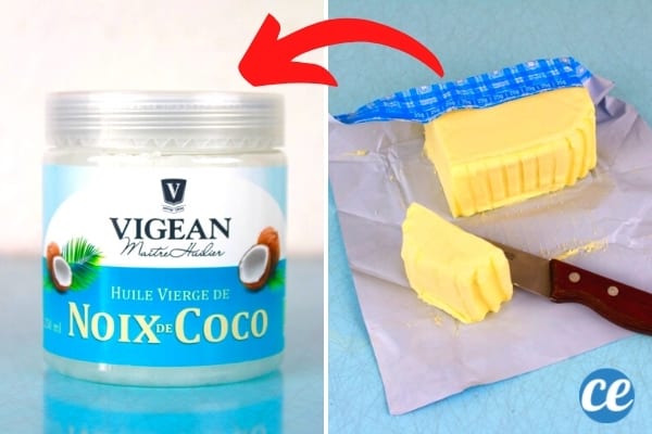 De l'huile de coco pour remplacer le beurre et la matière grasse