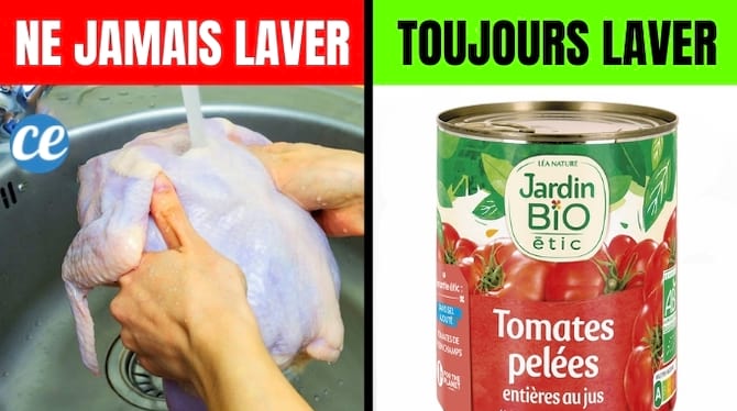 Quels sont les aliments qu'il faut laver et ne pas laver ? Le poulet ne se lave pas