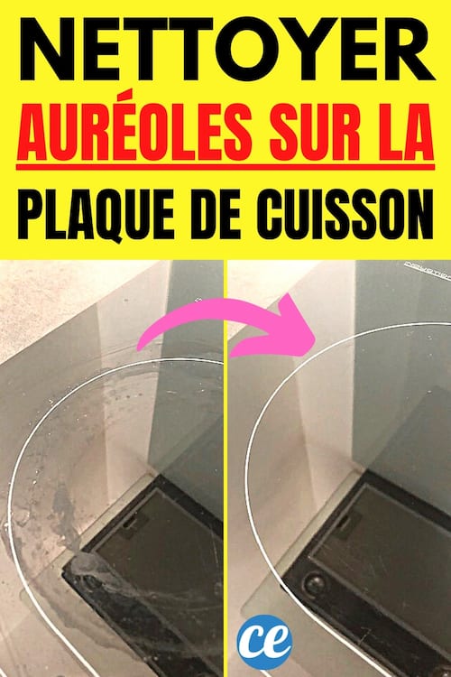 Une plaque à induction toute sale et toute propre après l'avoir nettoyée au savon marseille