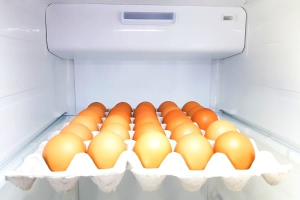 Des oeufs dans un congélateur