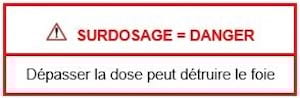 averstissement sur les dangers du surdosage du paracétamol