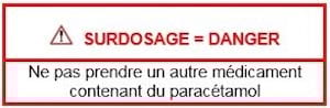 avertissement sur les boites de médicaments contenant du paracétamol