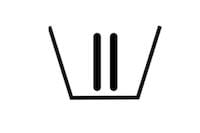Symbole du bac de lavage avec deux traits