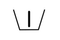 Symbole du bac de lavage avec un trait