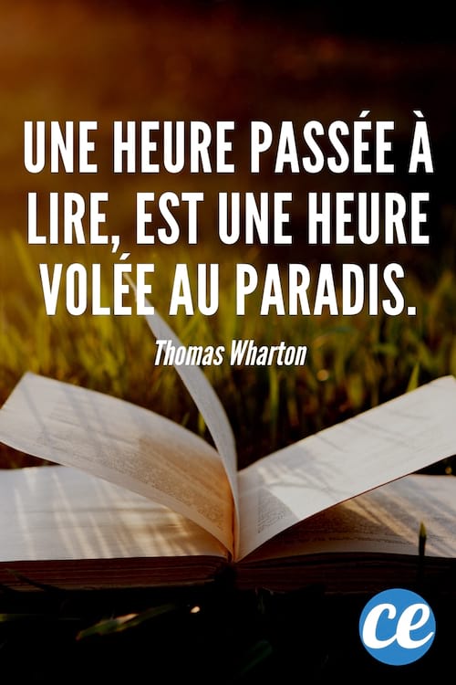 Une heure pass&eacute;e &agrave; lire, est une heure vol&eacute;e au paradis.