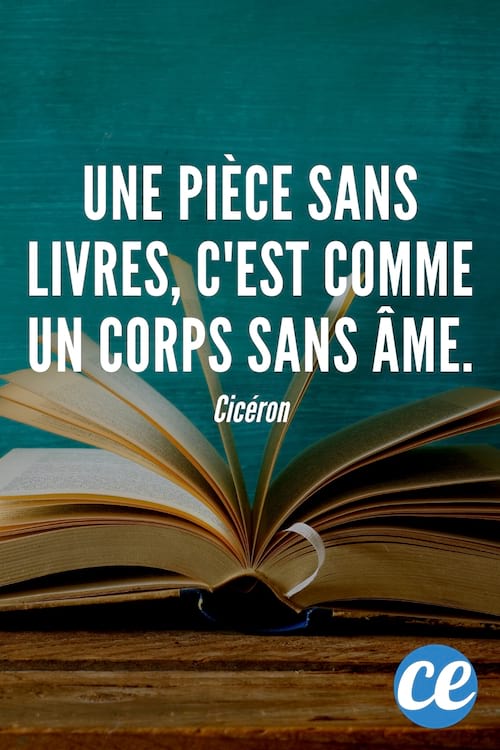 Une pi&egrave;ce sans livres, c'est comme un corps sans &acirc;me.