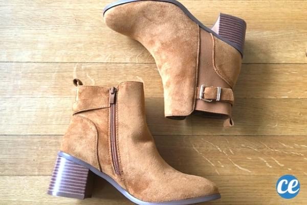 bottines en daim couleur fauve