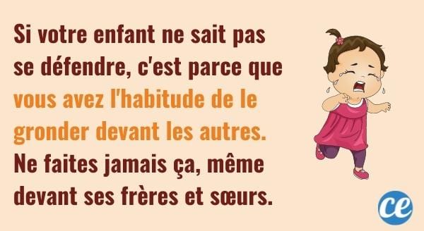 Que faire si votre enfant ne se défend pas ?